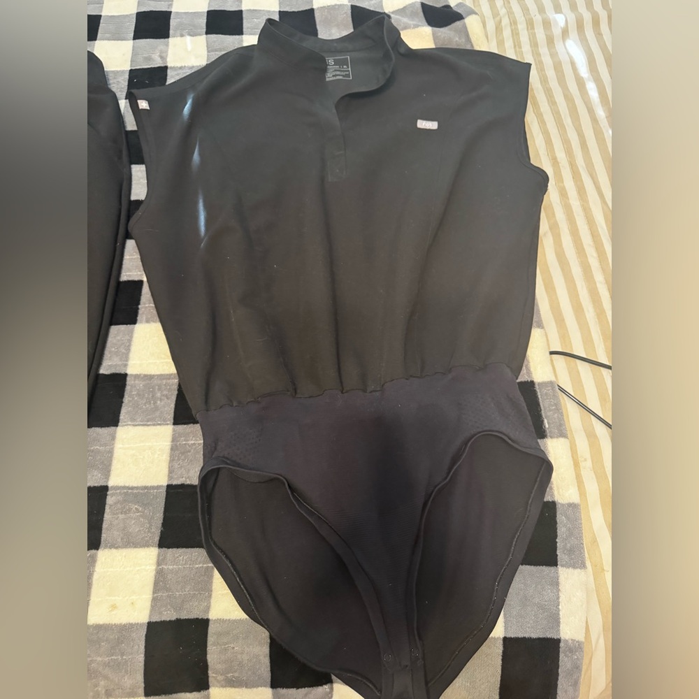 Figs Black Technical Collection Bodysuit
